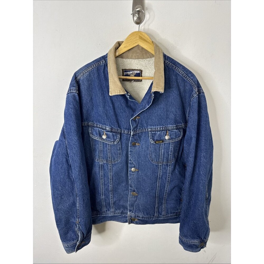 Vintage Mustang Stormrider Men XL Storm Rider Sherpa Lined Denim Jacket